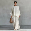 Cristina | Soft Two-Piece Set with Long Sleeves and Wide Pants