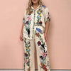 Nika | Resort Vibes Satin unique print shirt & trousers set Fit
