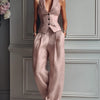 Women's Two-Piece Set with V-Neck and Buttons