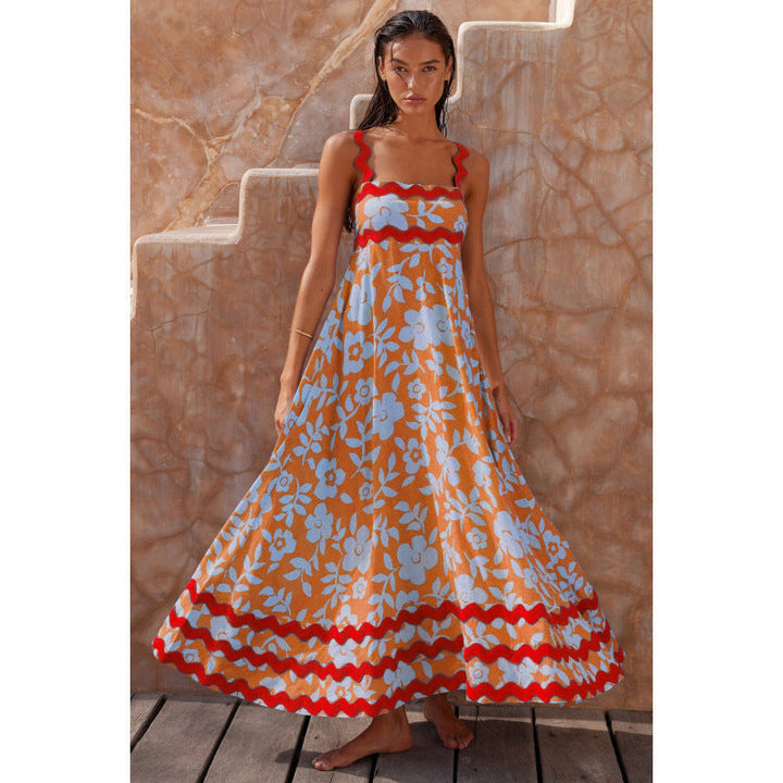 Ashly™ - Boho Slash Neck Maxi Dress