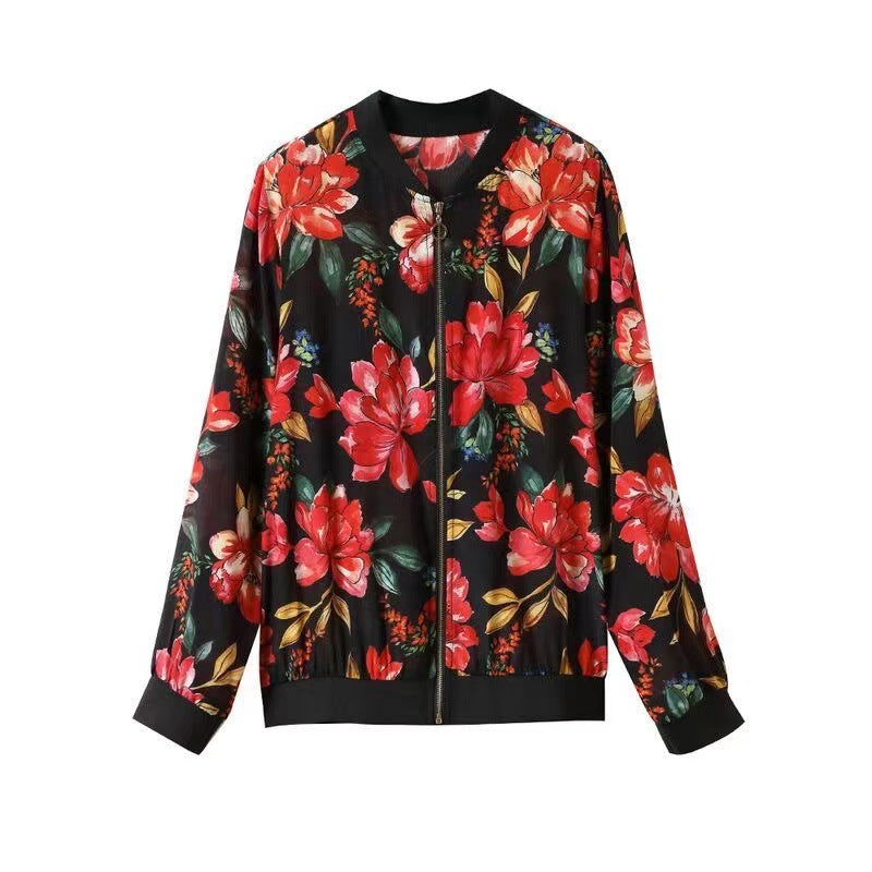 Sophia™ - Comfortable Floral Print Long Sleeve Jacket