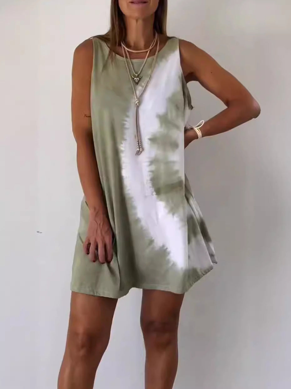 Josie - Mini Dress with Gradient Tie Dye Print