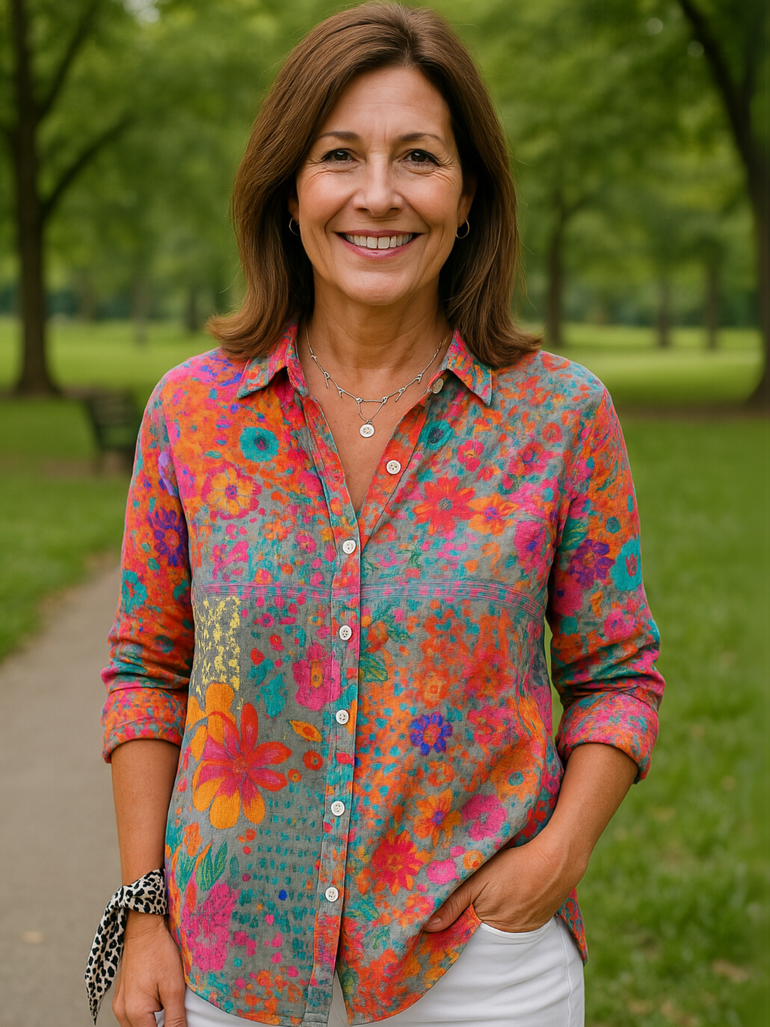 Elegant Floral Print Blouse
