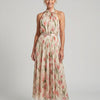 Aurelle | Halter Neck Floral Midi Dress
