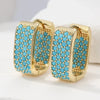 Turquoise Crush Gold Hoops