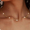 Gorgeous Flower Inlaid Zirconia Necklace