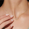 Elegant Necklace with Wavy Metal Flower Pendant