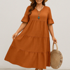 Sadie | Elegant V-Neck Tummy Covering Dress