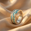 Turquoise Seasilver Ripple Ring