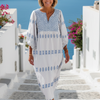 Evadne | Elegant Embroidered Tunic Maxi Dress