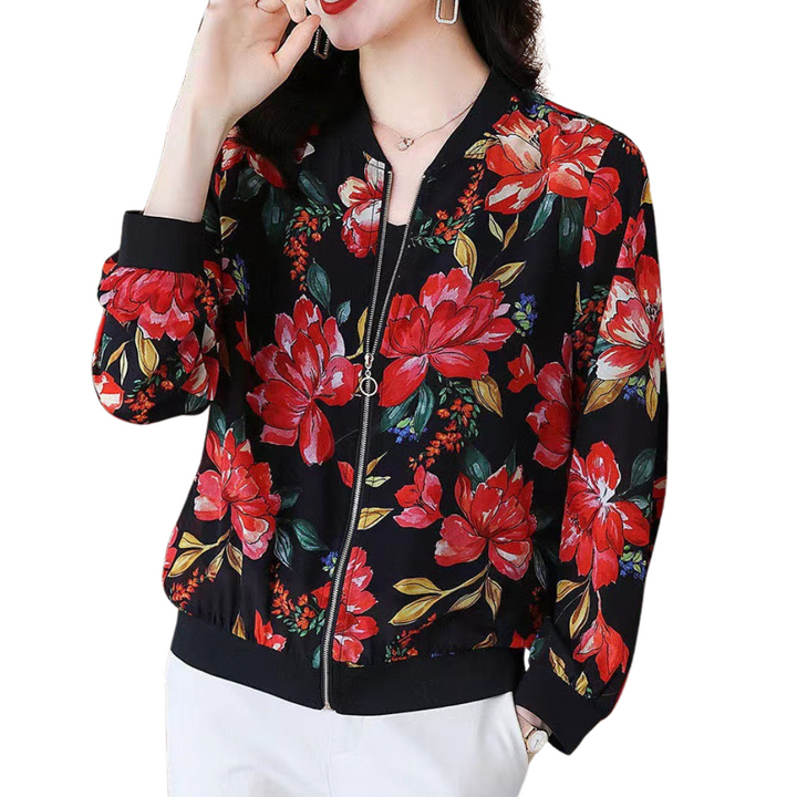 Sophia™ - Comfortable Floral Print Long Sleeve Jacket