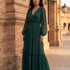 Maria - Chiffon Dress with V-Neck