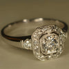 Vintage Crystalline Silver Ring