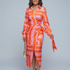 Olivia – Printed Waist-Cinching Shirt Dress