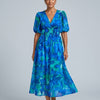 Everly - Vintage Glam Lantern Sleeve Midi Dress