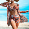 Avery™ - High-Waist Bikini Set with Cover-Up