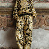 Baroque Floral Print Long-sleeved Top And Wide-leg Pants Loungewear Set