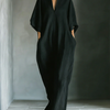 Alessandra | Oversized Black Maxi Dress with Kimono Sleeves
