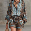 Vacation Baroque Totem Print Shirt and Shorts Set