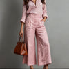Pink Capri Pants and Loose Shirt Set
