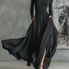 Soraya - Pleated Skirt and Black Fitted Long Sleeve Top Set