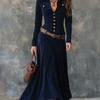 Iwona | Suede Maxi Dress with Belt