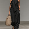 Women's Minimalist Sleeveless Maxi Dress With Ruffle Details