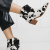 ICONIC PRINT ANKLE BOOT WITH STABLE HEEL