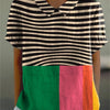 Eva | Bold Stripes and Color Block Shirt