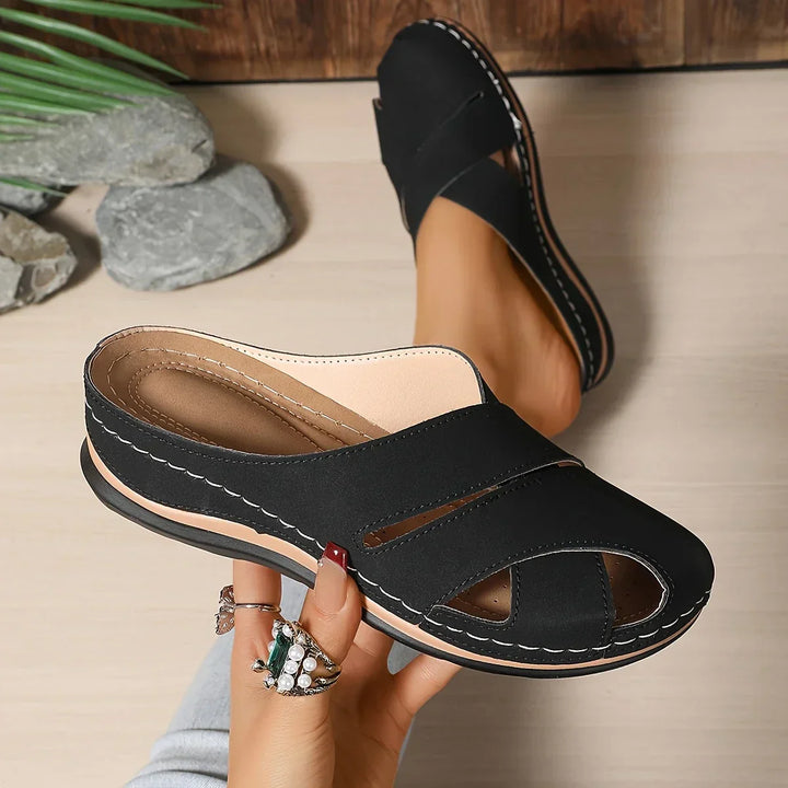 Ella™ - Stylish Round Toe Platform Wedge Sandals