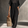 Women's Minimalist Sheer Knit Short-sleeved Maxi Dress