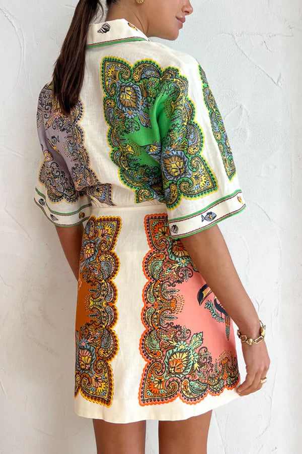 Coco - Mermaid Pocketed Shirt Mini Dress