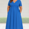 Elsie | Pleated Tummy Covering Midi Dress
