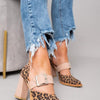 Selveta | Leopard Print Suede Sandals with Stable Heels