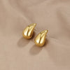 Gold Drop-Shaped Hoop Earrings