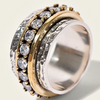 Vintage Gold and Silver Ring with Zirconias