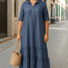 Maeve | Relaxed Half-Button Tummy Covering Dress