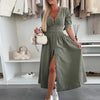 Clarina | Dress with Deep V-Neck and Slit
