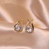 Luxury Twisted Teardrop Cubic Stud Earrings