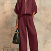 Alba | Relaxed Button-Up Shirt and Wide-Leg Pants Co-Ord Set