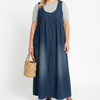 Karen | Vintage Washed Soft Cotton Feel Denim Maxi Dress