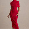 Taylor - Twisted Asymmetric Maxi Cape Dress